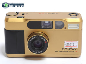 Contax T2 Film P&S Camera Gold Finish w/Sonnar 38mm T* Lens *MINT-*