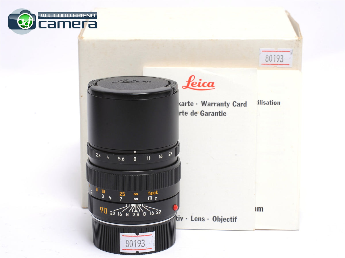 Leica Elmarit-M 90mm F/2.8 E46 Lens Black 11807 *EX+ in Box