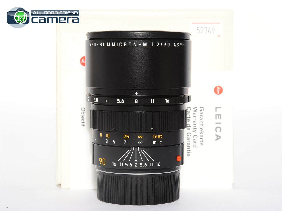 【未使用】Leica APO-SUMMICRON-M 1:·2/90mmASPH Leica APO-Summicron-M 90mm F/2 ASPH. Lens non-6Bit Black