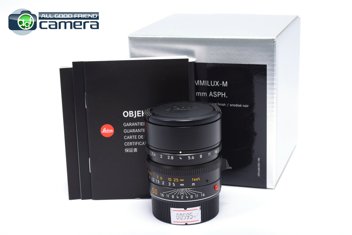 Leica Summilux-M 50mm F/1.4 ASPH. Lens Black Anodized 11891 *MINT