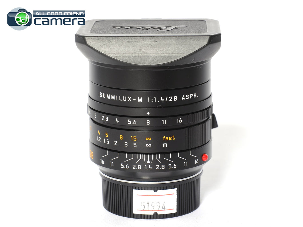 Leica Summilux-M 28mm F/1.4 ASPH. Lens Black 11668 *EX*