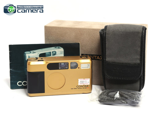 Contax T2 Film P&S Camera Gold Finish w/Sonnar 38mm T* Lens *MINT-*