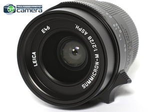 Leica Summicron-M 28mm F/2 ASPH. III Lens Black 2023 Version 11618 *BRAND NEW*