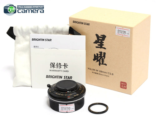 Brightin Star XSLIM-M 28mm F/2.8 Lens Black Leica M-Mount *MINT in Box*