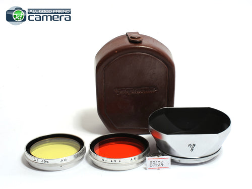 Voigtlander 49mm 310/49 Lens Hood + G1/Or 49s AR Yellow/Red Filter *MINT-*