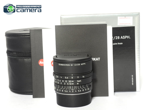 Leica Summicron-M 28mm F/2 ASPH. Lens Matte Black Paint 11725 *MINT in Box*