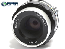 Load image into Gallery viewer, Voigtlander Ultron 40mm F/2 Aspherical SL II Lens Nikon F/AIS *MINT in Box*
