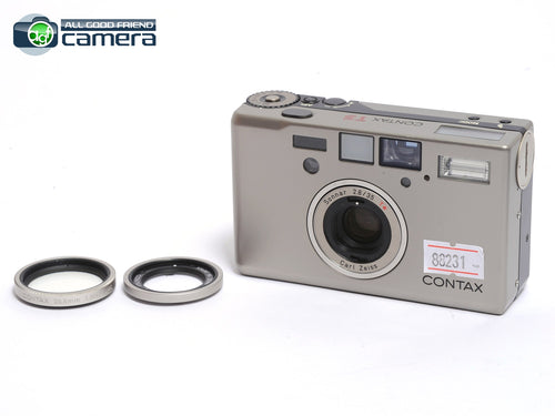 Contax T3 P&S Camera Titanium Silver w/Sonnar 35mm T* Lens *MINT-*