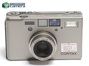 Contax T3 P&S Camera Titanium Silver w/Sonnar 35mm T* Lens *MINT-*