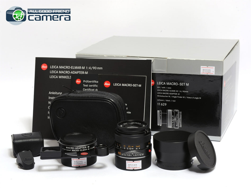 Leica Macro-Elmar-M 90mm F/4 Lens Set Black 6Bit 11629 *MINT in Box*
