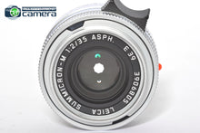 Load image into Gallery viewer, Leica Summicron-M 35mm F/2 ASPH. E39 Lens 6Bit Silver 11882 *MINT-*