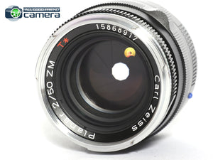Carl Zeiss Planar 50mm F/2 ZM T* Lens Leica M-Mount *MINT*
