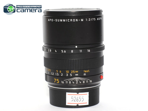 Leica APO-Summicron-M 75mm F/2 ASPH. Lens 6Bit Black 11637 *MINT*