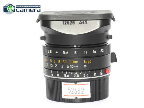 Leica Elmarit-M 28mm F/2.8 ASPH. Lens 6Bit Black 11606 *EX+*