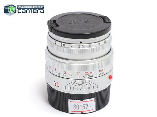 Leica Summicron-M 50mm F/2 E39 Lens 11816 Silver/Chrome Ver.5 *MINT-*