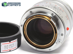 Leica Summicron-M 50mm F/2 E39 Lens 11816 Silver/Chrome Ver.5 *MINT-*