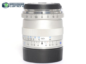 Zeiss Biogon 25mm F/2.8 T* ZM Lens Silver w/Hood Leica M-Mount *MINT in Box*