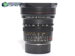 Leica Summilux-M 21mm F/1.4 ASPH. Lens Black 11647 *MINT in Box*
