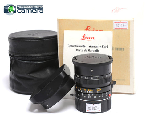 Leica Elmarit-M 28mm F/2.8 E49 Lens Ver.3 Late Black Canada *MINT- in Box*