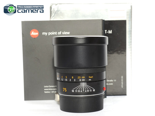 Leica Summarit-M 75mm F/2.5 E46 Lens Black 11645 *MINT in Box*