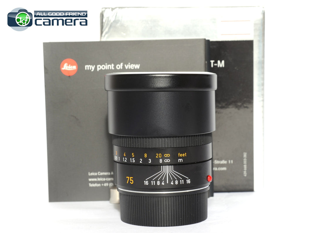 Leica Summarit-M 75mm F/2.5 E46 Lens Black 11645 *MINT in Box*