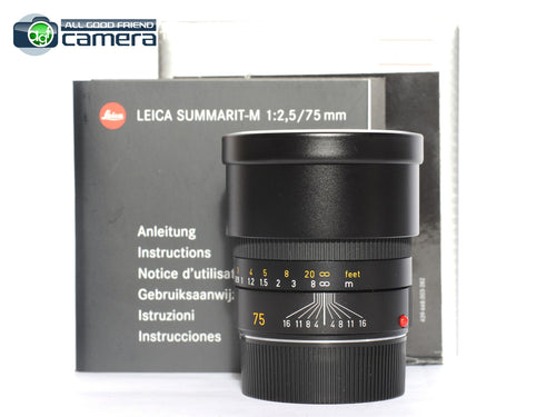 Leica Summarit-M 75mm F/2.5 E46 Lens Black 11645 *MINT- in Box*