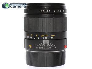 Leica Summarit-M 75mm F/2.5 E46 Lens Black 11645 *MINT- in Box*