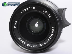 Leica Summicron-M 28mm F/2 ASPH. Ver.1 E46 Lens 6Bit Black 11604 *MINT*