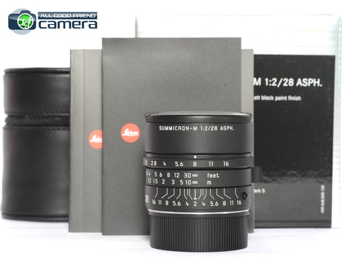 Leica Summicron-M 28mm F/2 ASPH. Lens Matte Black Paint 11725 *MINT in Box*