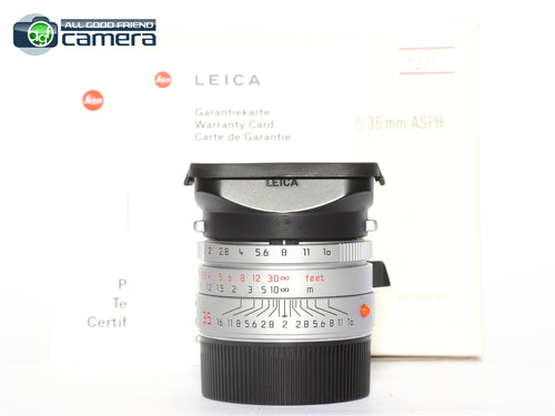 Leica Summicron-M 35mm F/2 ASPH. E39 Lens Silver 11882 non-6Bit *MINT in Box*