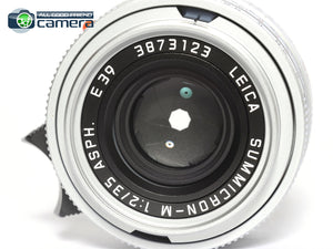 Leica Summicron-M 35mm F/2 ASPH. E39 Lens Silver 11882 non-6Bit *MINT in Box*
