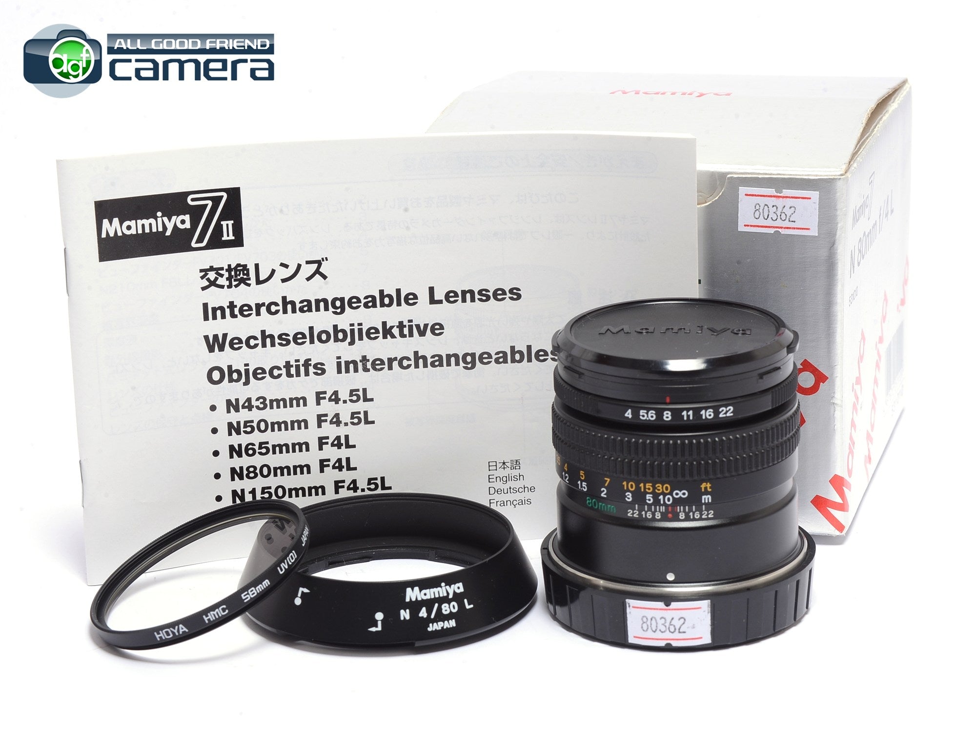 ★美品★マミヤ MAMIYA N 80mm F4L Mamiya N 80mm F/4 L Lens for 7 7II Camera *MINT in Box* – AGFCamera