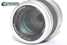 Load image into Gallery viewer, Leica Summarit-M 75mm F/2.4 E46 Lens 6Bit Silver 11683