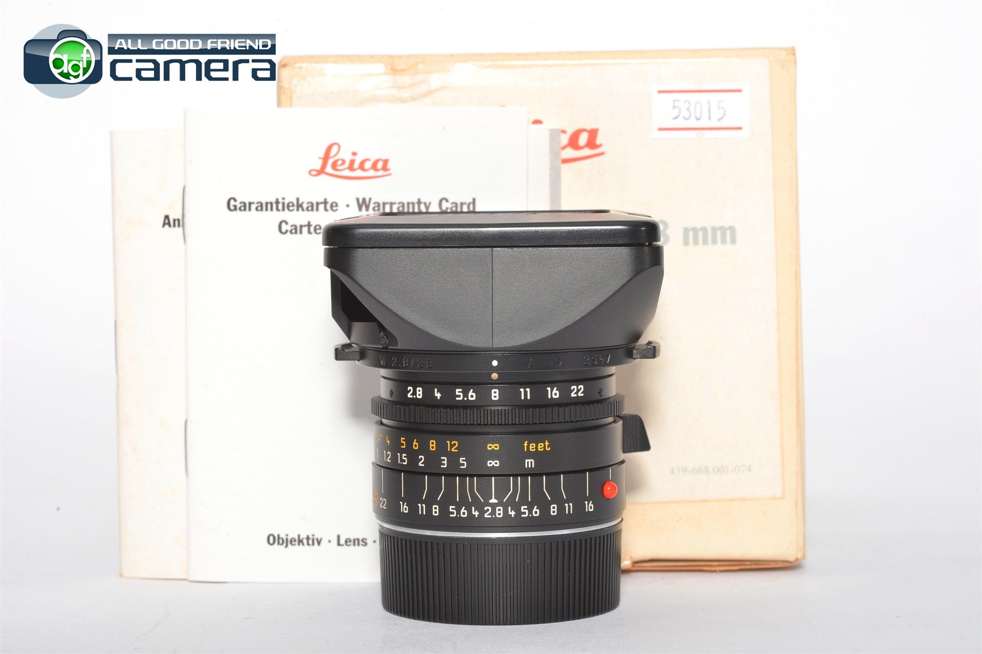 Leica Elmarit-M 28mm F/2.8 E46 Lens Ver.4 Pre-ASPH. Black 11809