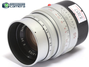 Leica Summicron-M 50mm F/2 Lens 6Bit Silver 11826 *EX*