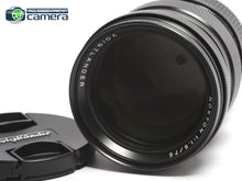 Load image into Gallery viewer, Voigtlander Nokton 75mm F/1.5 Lens Silver VM Leica M-Mount *EX+*