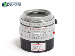 Leica Summicron-M 35mm F/2 ASPH. Ver.1 Lens 6Bit Silver 11882 *MINT-*