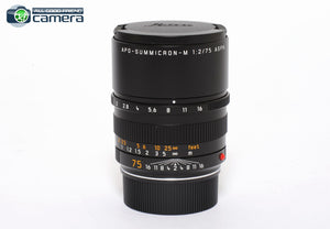 Leica APO-Summicron-M 75mm F/2 ASPH. Lens Black 11637 *BRAND NEW*